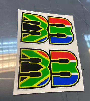 2 X Brad Binder #33 Racing Numbers - Vinyl Stickers / Decals 80mm • £3.15