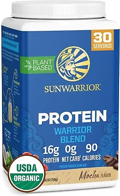 Sunwarrior Warrior Blend Plant-Based Raw Vegan Protein Powder - Mocha 1.65 Lbs • $44.97