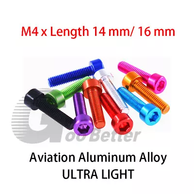 M4 Cap Head Socket Screws Aluminum Alloy Hex Allen Key Bolt L=14mm 16mm Colorful • $2.79