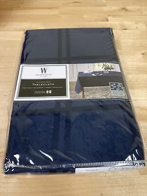 NEW Wamsutta Spill Proof 60 In X 120 In Oval Microfiber Tablecloth - Indigo • $20.99