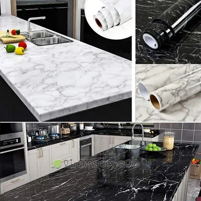 10FT Marble Contact Paper Self Adhesive Peel &Stick Wallpaper Kitchen Countertop • $11.19