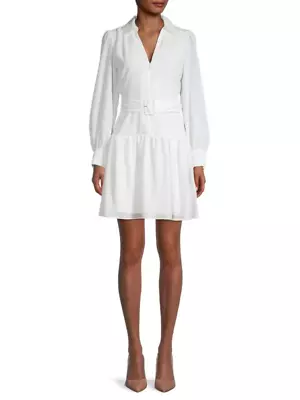 Karl Lagerfeld Paris Belted Puff-Sleeve Dress 10A 2121 • $27.95