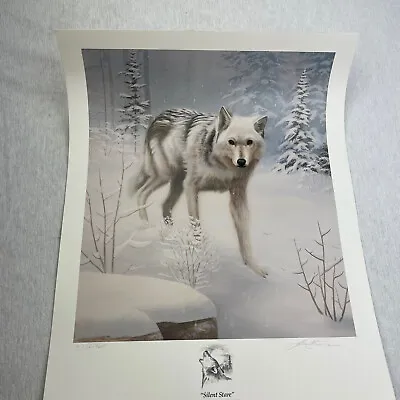 Leo Stans “silent Stare  Limited Print 3750/9600 LONE WOLF  SNOW 1992 • $60