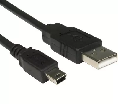 3m Long MINI USB Cable Sync & Charge Lead Type A To 5 Pin B Phone Charger NEW • £2.94