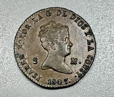 1847 Spain 2 Maravedis • $0.99