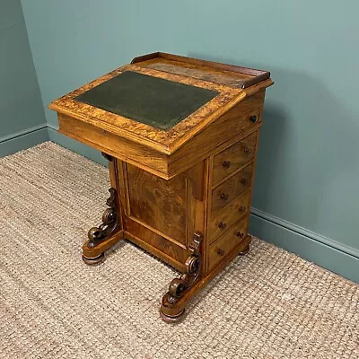 Spectacular Quality Antique Victorian Walnut Davenport Desk • £1650