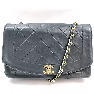 Chanel Shoulder Bag Diana Black Lamb Skin 1053295 • $1500