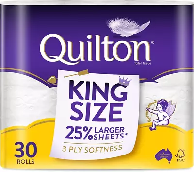 Quilton 3 Ply King Size Unscented Toilet Tissue ( 175 Sheets Per Roll 121mm X 1 • $33.36