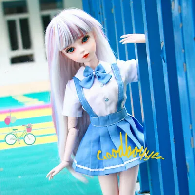 1/3SD BJD Clothes Doll Outfit Sailor Suit Shirt+Suspender Pleated Skirt+Neck Bow • $20.55