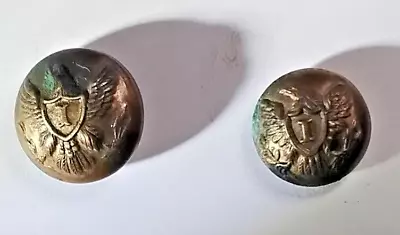 2 Good & Solid Non-dug Civil War Eagle Infantry Vest Size Buttons Rare Backmark • $18