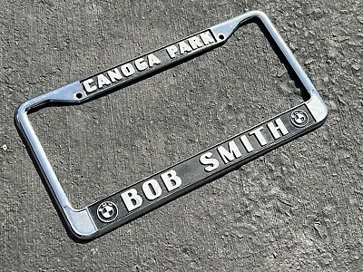 Vtg BOB SMITH BMW Canoga Park CA Dealer License Plate Frame 2002 3.0csi E10 E9 • $150