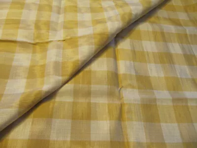 1.5 Yards(44 ) New Silk Moire Check/Plaid(Yellow/Ivory) Fabric 49  Width • $105