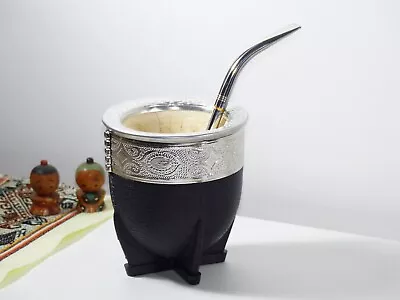 Imperial Mate Gourd + Straw + Gift - For Yerba Mate Tea - Handmade - Argentina • $26