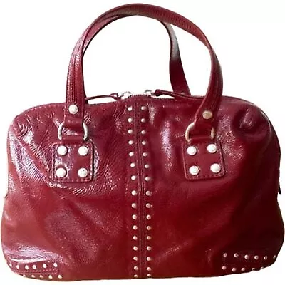 Michael Kors Astor Burgundy Patent Leather Small Vintage Tote Bag • $135