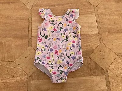 Baby Girl George Lilac Floral Swimming Costume  -  Age 9-12m • £3