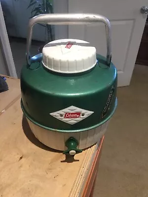 $48.30 • Buy Vintage 1960's Coleman Diamond Badge Green Gallon Thermos Water Jug Cooler / Cup