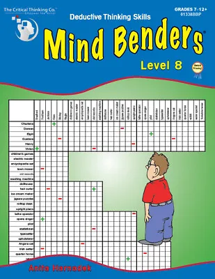 Mind Benders Level 8 Workbook Deductive Thinking Skills Puzzles (Grades 7+) • $12.99