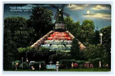 Rapids Ride Falls Idora Park Youngstown Oh Ohio Postcard (bb14) • $5.95