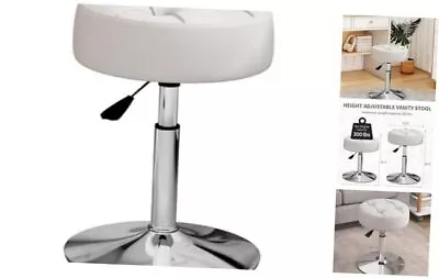 Adjustable Vanity Stool Round Ottoman Makeup Chair For Vanity Vanity White • $65.45