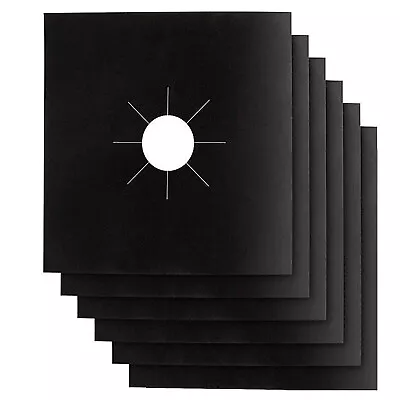 $5.99 • Buy 6x Reusable Non-Stick Black Gas Range Stove Top Burner Covers Protector Liner 