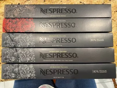 CHEAP  NEW 50x Nespresso Coffee Pod Capsules Ristretto Napoli Roma 5x SLEEVES • $20