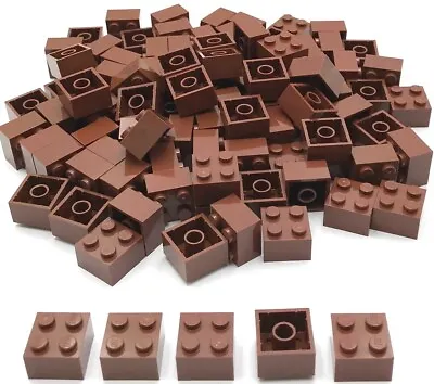 Lego 100 New Reddish Brown Bricks Building Blocks 2 X 2 Parts • $6.99