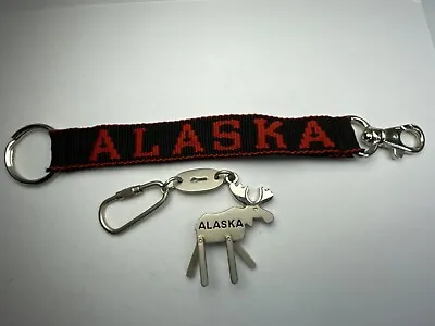 Alaska Moose Moving Legs Metal & Strap With Clip For Belt Bag Keychains Lot Of 2 • $13.92
