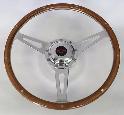 Chevy Pick Up Blazer 9 Hole Retro Wood Steering Wheel 15  Red/Black Center Cap • $319.95