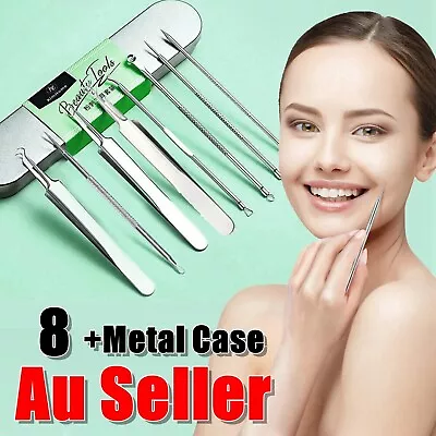 $7.95 • Buy 8Pcs Whitehead Blackhead Extractor Pimple Spot Comedone Remover Popper Tool Kit
