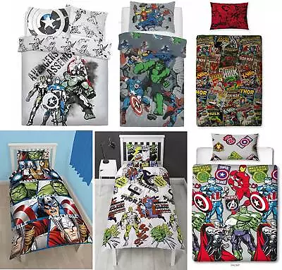 £19.99 • Buy Marvel Avengers Comics Single Reversible Duvet Cover Bedding Set Official