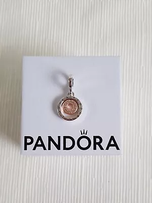 Pandora Logo Circles Dangle Charm -  Sterling Silver  2 Tones  • $85