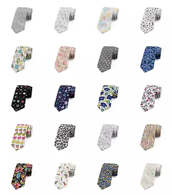 Ambesonne Sketch Pattern Modern Silky Feel Satin Men's Tie • $22.99