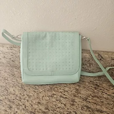  MICHE - Mint Green Studded Faux Leather Shoulder Bag 10 X8.5  • $15