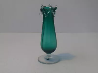 Antique Victorian Bristol Green Hand Blown Vase. • $110