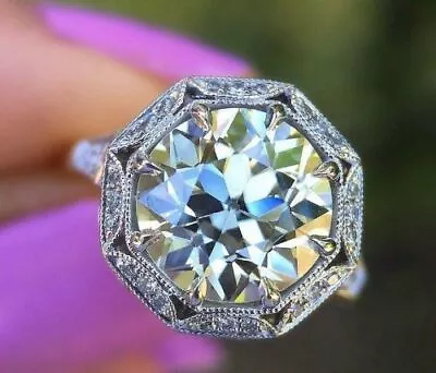 3.79 Ct Old European Cut Lab-Created Diamond Fancy Filigree Vintage Antique Ring • $268.03