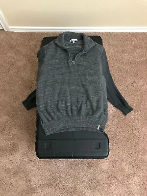 Calvin Klein Mens Zip Long Sleeve Pullover Sweater Grey Size Medium M • $19.99