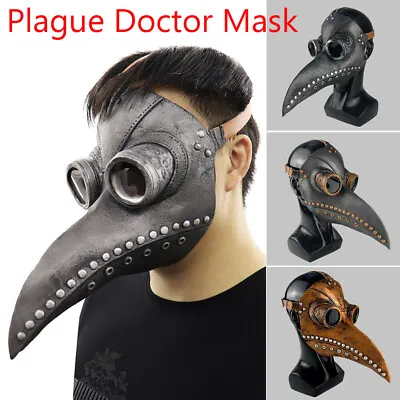 £10.72 • Buy Beak Halloween Costume Steampunk Plague Doctor Bird Mask Cosplay Prop AdjustabFP