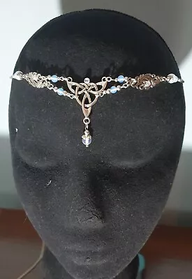 Handfasting Triquetra Moonstone Headdress Headchain Tiara Wicca Pagan Jewelry  • £21