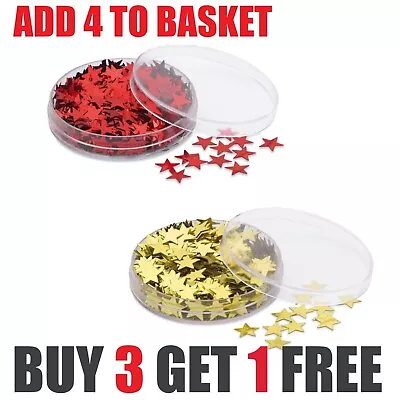 Christmas Table Confetti Red Or Gold Foil Stars Sparkly Star Wedding Decoration • £1.49