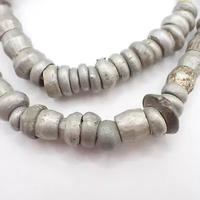 28  Strand Authentic Ethiopian Mursi Tribe Tribal Metal African Trade Beads Old • $95