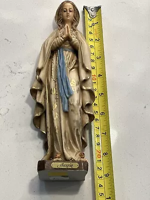 Catholic Our Lady Of Lourdes Statue Virgin Mary Mother Figure Vintage 9 Inch • $40