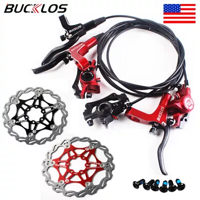 BUCKLOS Front Rear Hydraulic Disc Brake Mountain Road Bike 160/180/203mm Rotors • $28.19