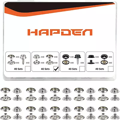 160 Pcs Snap ButtonsSnap Fasteners Kit 15Mm Stainless Steel Snaps Marine Grade • $23.74