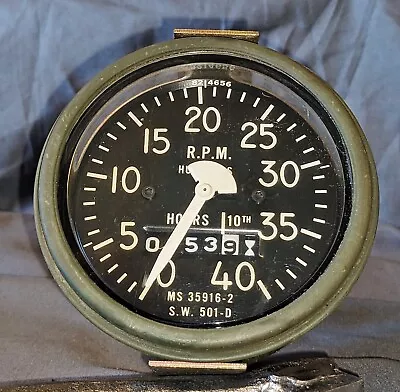 Vintage Sw 501-d Tachometer Military Tach Ms 35916-2 Stewart Warner Tach 0-40 • $49.50