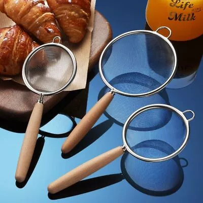 £4.69 • Buy Sieve Strainer Stainless Steel Wire Mesh Flour Food Griddle Hand Kitchen Tool UK