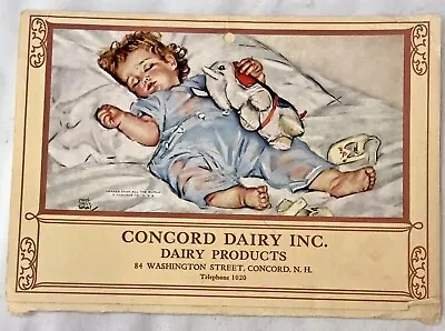 Vintage World War Ii Era 1942 Complete Wall Hanging Calendar  Sleeping Baby   • $10.39