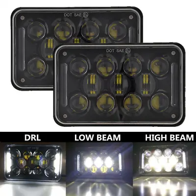 Pair 4x6  LED Headlights H4 Halo DRL Hi-Lo Beam For Chevrolet S10 1995 1996 1997 • $55.99
