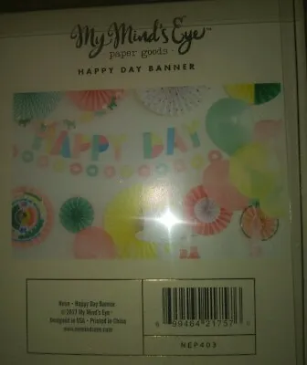 New My Minds Eye Paper Party Banner Happy Day Sweet Garland Celebration • $5.95
