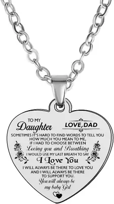 To My Daughter Necklace Gifts From Dad Father Inspirational Gifts For Girls For • $12.37