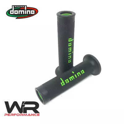 Domino Handlebar Grips Green/Black For Kawasaki Z750 Z800 Z900 Z1000 • £20.99